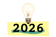 A lamp with a yellow post-it that reads 2026.