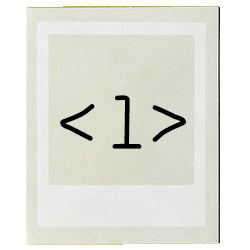 An empty instant photo showing number 1.