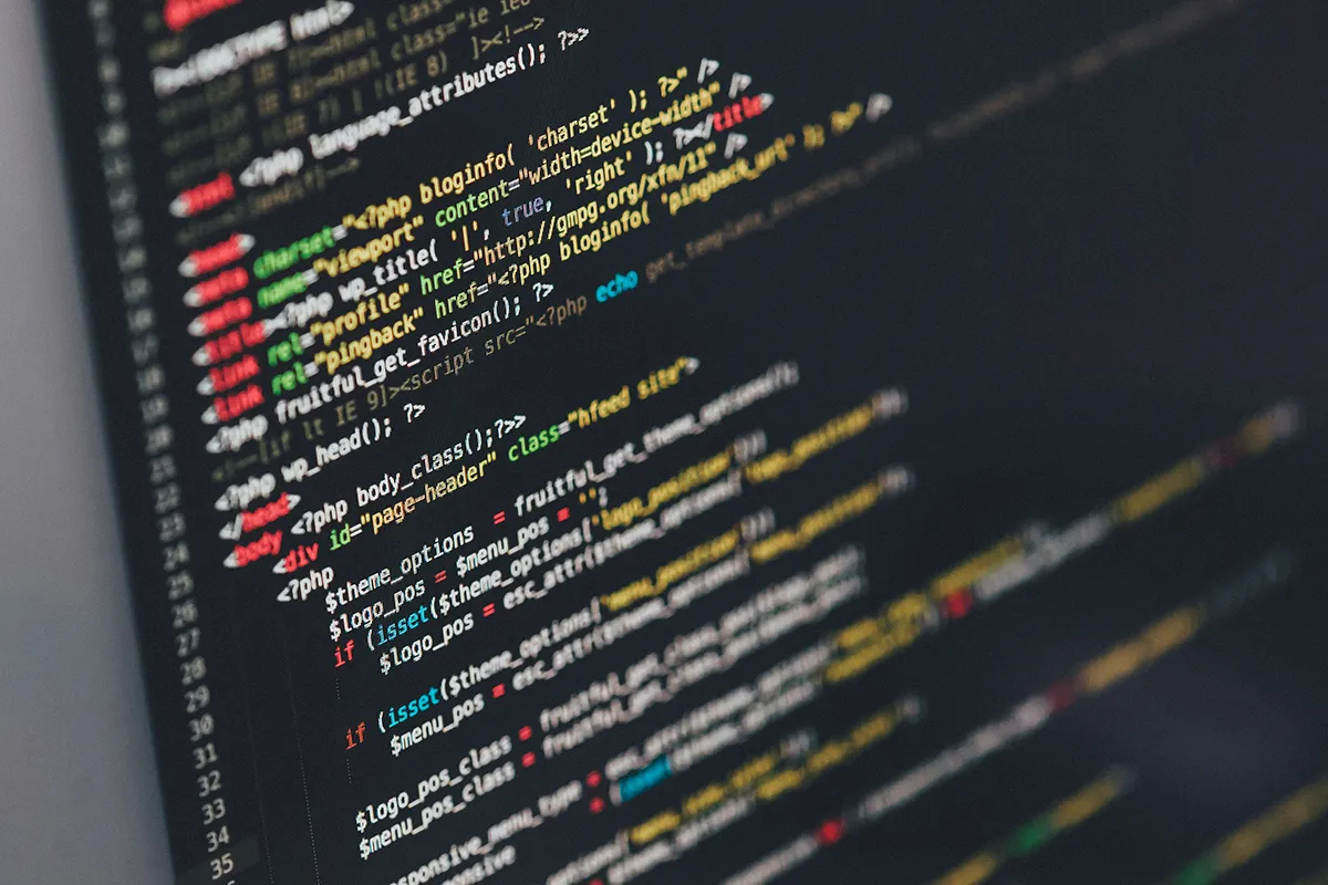 A close-up of a computer screen with many lines of code.