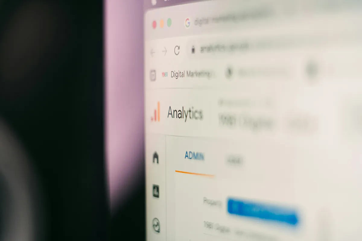 A close-up of a computer screen showing a Google Analytics page.